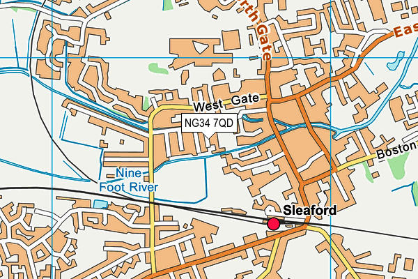 NG34 7QD map - OS VectorMap District (Ordnance Survey)