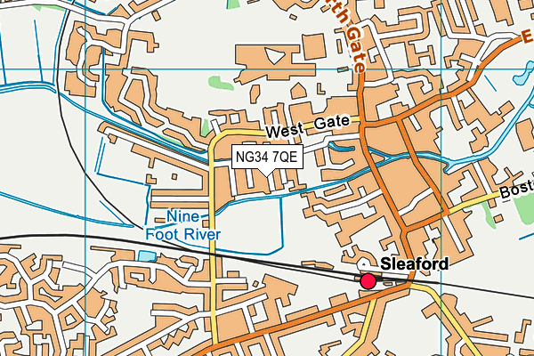NG34 7QE map - OS VectorMap District (Ordnance Survey)