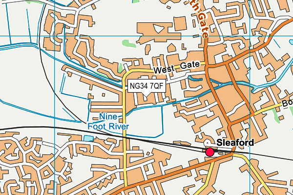 NG34 7QF map - OS VectorMap District (Ordnance Survey)