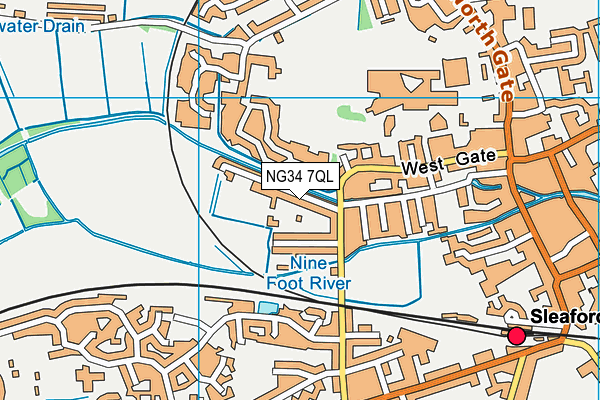 NG34 7QL map - OS VectorMap District (Ordnance Survey)