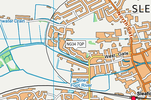 NG34 7QP map - OS VectorMap District (Ordnance Survey)