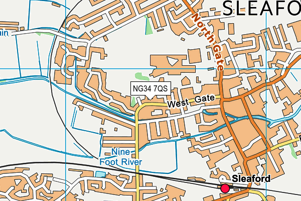 NG34 7QS map - OS VectorMap District (Ordnance Survey)