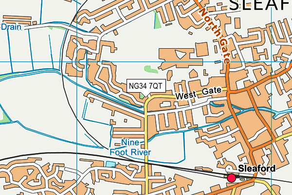 NG34 7QT map - OS VectorMap District (Ordnance Survey)