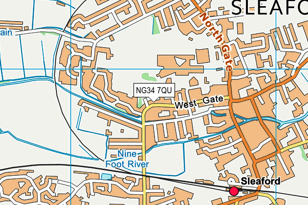 NG34 7QU map - OS VectorMap District (Ordnance Survey)