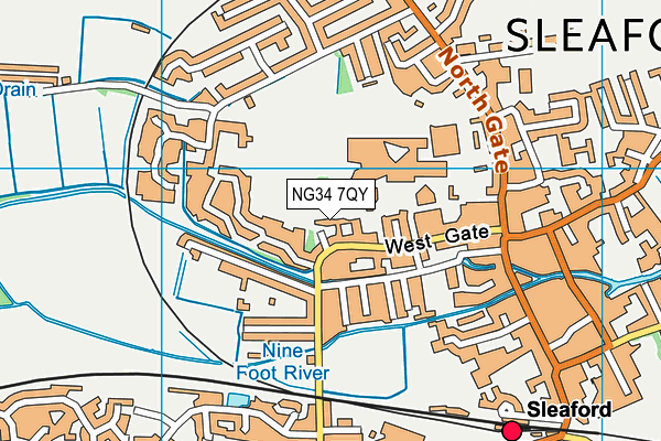 NG34 7QY map - OS VectorMap District (Ordnance Survey)