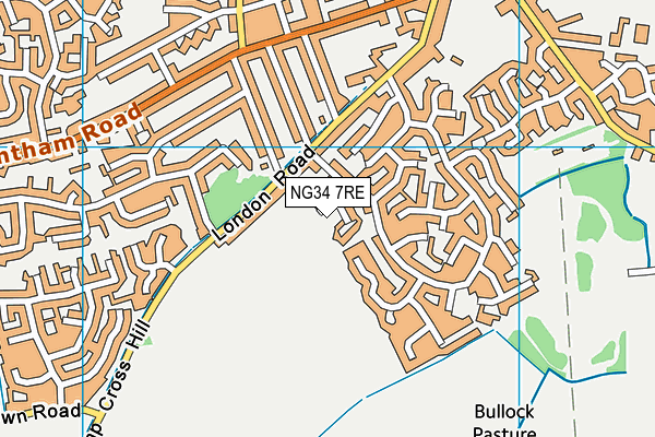 NG34 7RE map - OS VectorMap District (Ordnance Survey)