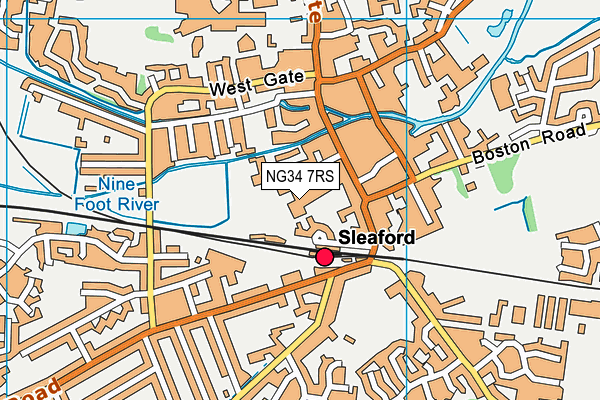 Kesteven And Sleaford High School Selective Academy map (NG34 7RS) - OS VectorMap District (Ordnance Survey)