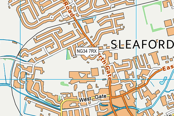 NG34 7RX map - OS VectorMap District (Ordnance Survey)