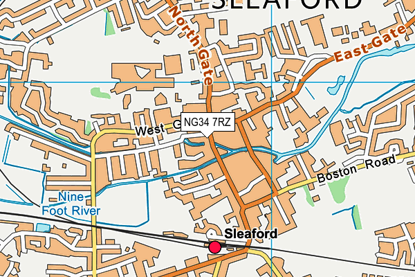 NG34 7RZ map - OS VectorMap District (Ordnance Survey)