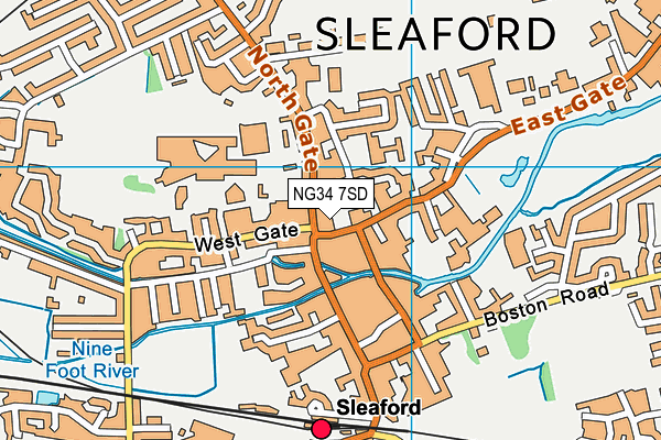 NG34 7SD map - OS VectorMap District (Ordnance Survey)