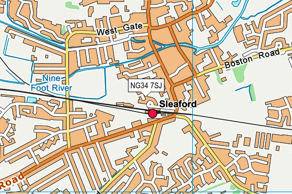 NG34 7SJ map - OS VectorMap District (Ordnance Survey)