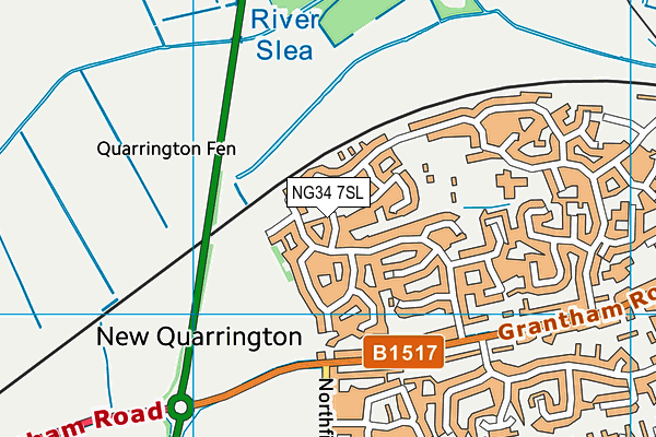 NG34 7SL map - OS VectorMap District (Ordnance Survey)