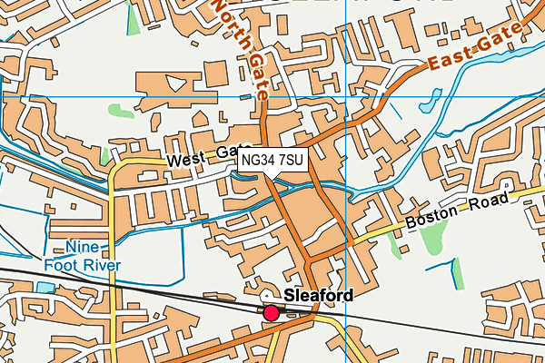 NG34 7SU map - OS VectorMap District (Ordnance Survey)