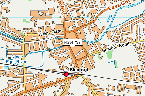 NG34 7SY map - OS VectorMap District (Ordnance Survey)
