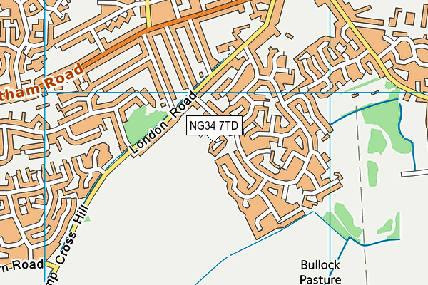 NG34 7TD map - OS VectorMap District (Ordnance Survey)