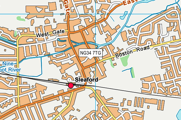 NG34 7TG map - OS VectorMap District (Ordnance Survey)