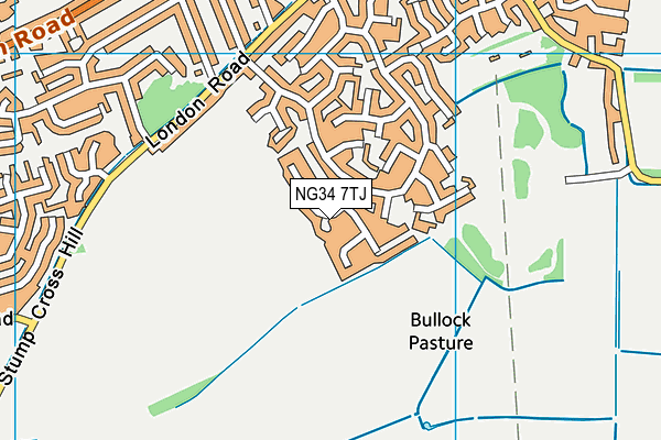 NG34 7TJ map - OS VectorMap District (Ordnance Survey)
