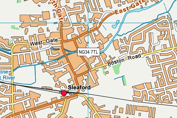 NG34 7TL map - OS VectorMap District (Ordnance Survey)