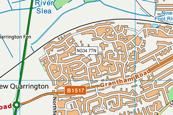 NG34 7TN map - OS VectorMap District (Ordnance Survey)