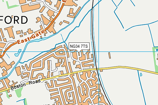 NG34 7TS map - OS VectorMap District (Ordnance Survey)