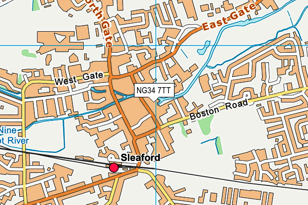 NG34 7TT map - OS VectorMap District (Ordnance Survey)