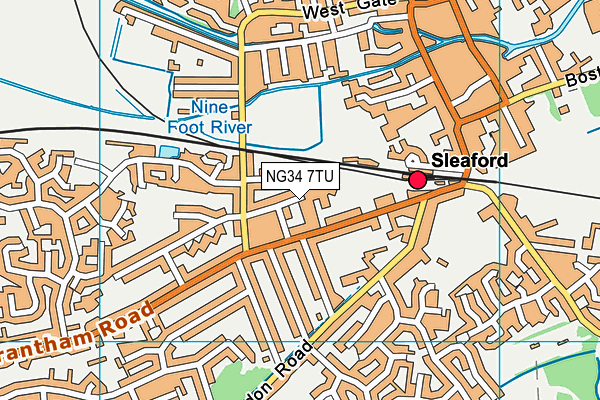 NG34 7TU map - OS VectorMap District (Ordnance Survey)