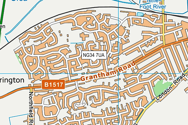 NG34 7UA map - OS VectorMap District (Ordnance Survey)