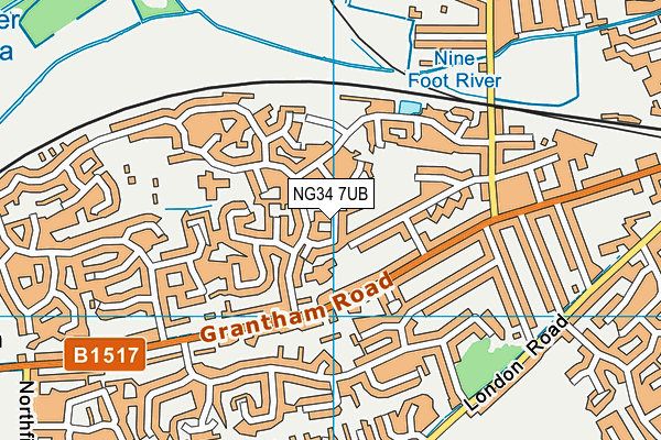 NG34 7UB map - OS VectorMap District (Ordnance Survey)