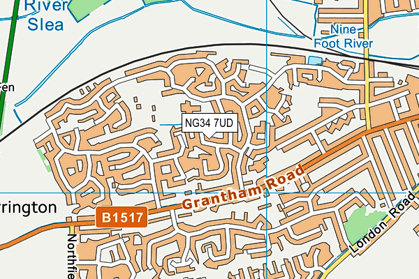 NG34 7UD map - OS VectorMap District (Ordnance Survey)
