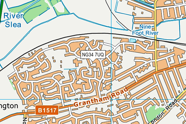NG34 7UQ map - OS VectorMap District (Ordnance Survey)