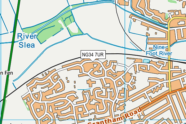 NG34 7UR map - OS VectorMap District (Ordnance Survey)