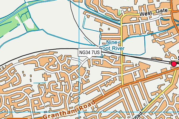 NG34 7US map - OS VectorMap District (Ordnance Survey)