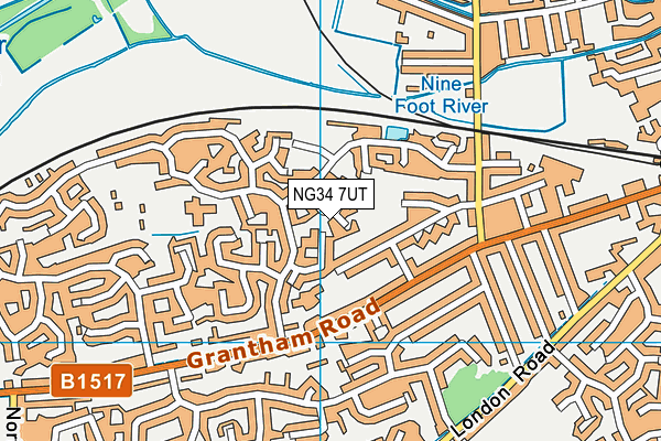 NG34 7UT map - OS VectorMap District (Ordnance Survey)