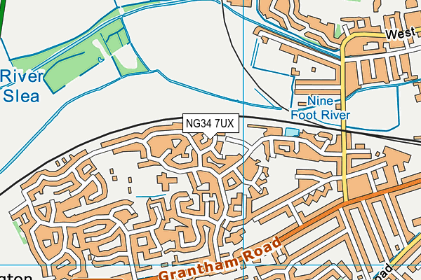 NG34 7UX map - OS VectorMap District (Ordnance Survey)