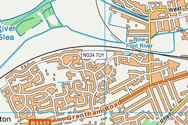 NG34 7UY map - OS VectorMap District (Ordnance Survey)