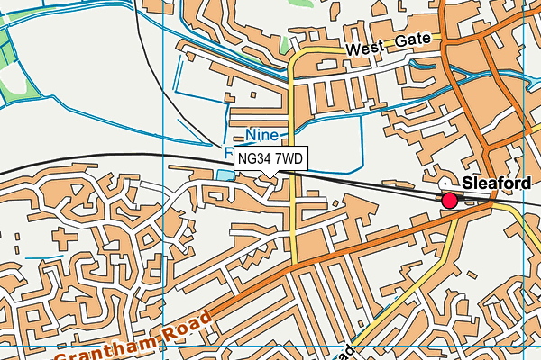 NG34 7WD map - OS VectorMap District (Ordnance Survey)