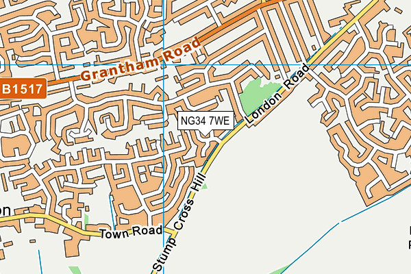 NG34 7WE map - OS VectorMap District (Ordnance Survey)