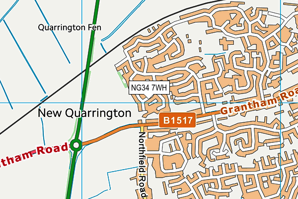 NG34 7WH map - OS VectorMap District (Ordnance Survey)