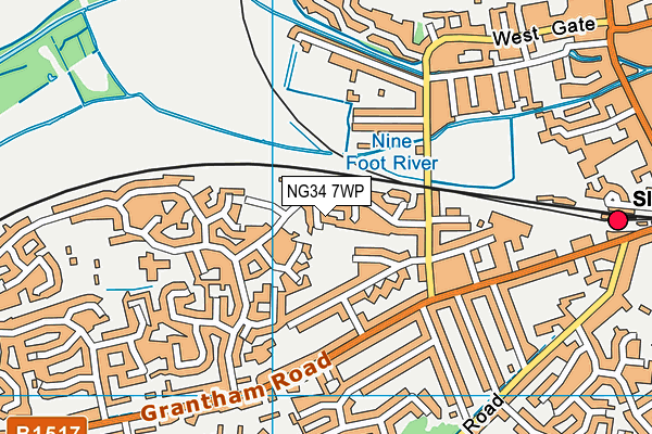 NG34 7WP map - OS VectorMap District (Ordnance Survey)