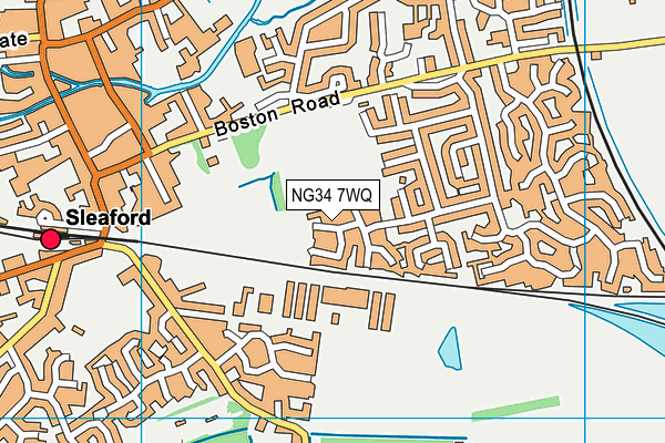 NG34 7WQ map - OS VectorMap District (Ordnance Survey)