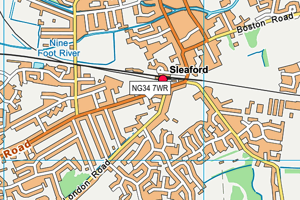 NG34 7WR map - OS VectorMap District (Ordnance Survey)