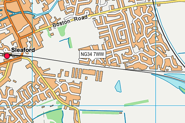 NG34 7WW map - OS VectorMap District (Ordnance Survey)