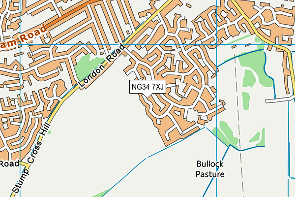 NG34 7XJ map - OS VectorMap District (Ordnance Survey)