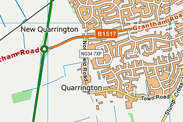NG34 7XP map - OS VectorMap District (Ordnance Survey)