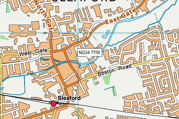 NG34 7YW map - OS VectorMap District (Ordnance Survey)