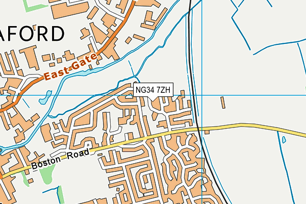 NG34 7ZH map - OS VectorMap District (Ordnance Survey)
