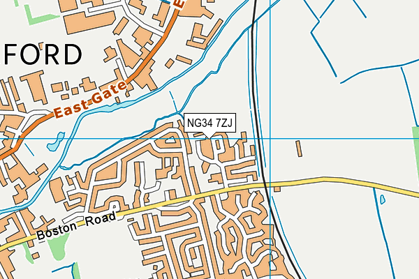 NG34 7ZJ map - OS VectorMap District (Ordnance Survey)