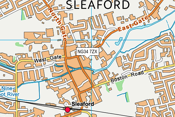 NG34 7ZX map - OS VectorMap District (Ordnance Survey)