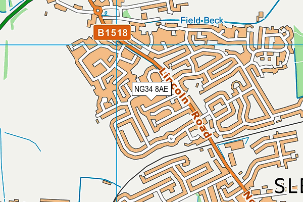 NG34 8AE map - OS VectorMap District (Ordnance Survey)