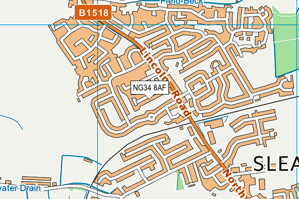 NG34 8AF map - OS VectorMap District (Ordnance Survey)